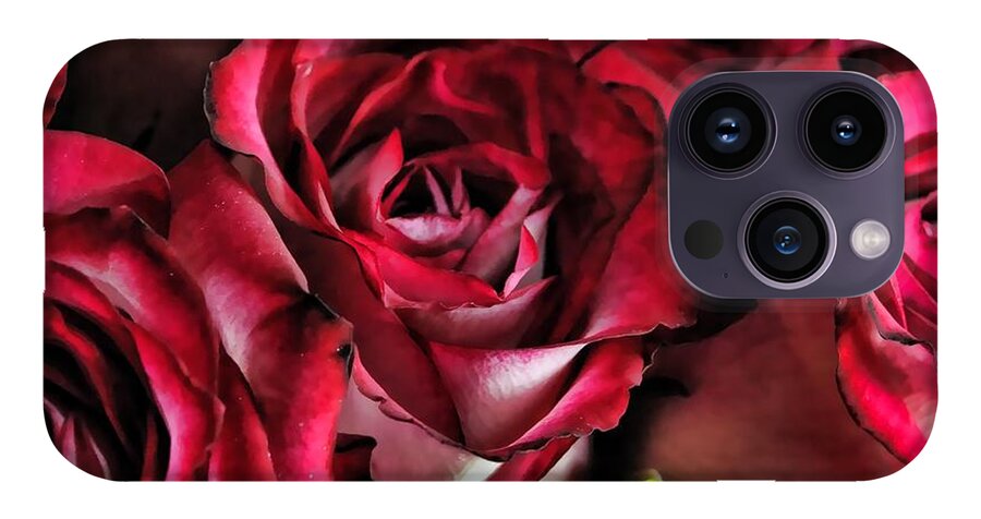 Red and White Rose Bouquet - Phone Case