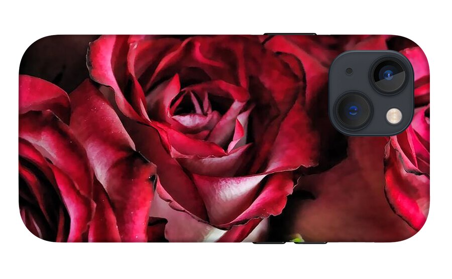 Red and White Rose Bouquet - Phone Case
