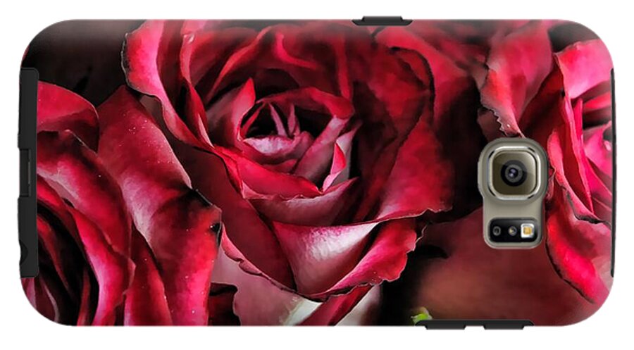 Red and White Rose Bouquet - Phone Case