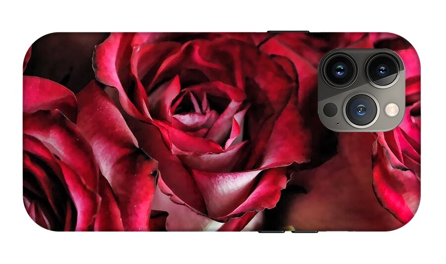 Red and White Rose Bouquet - Phone Case