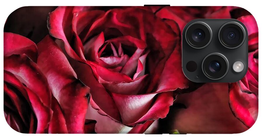 Red and White Rose Bouquet - Phone Case