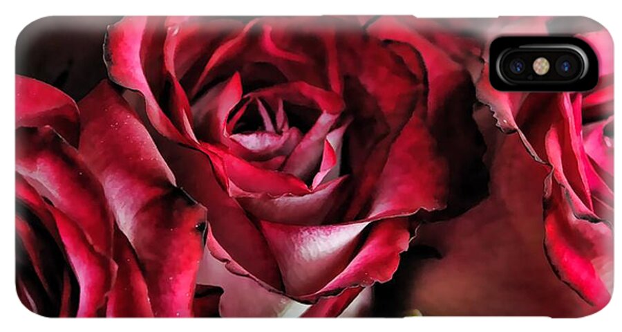 Red and White Rose Bouquet - Phone Case