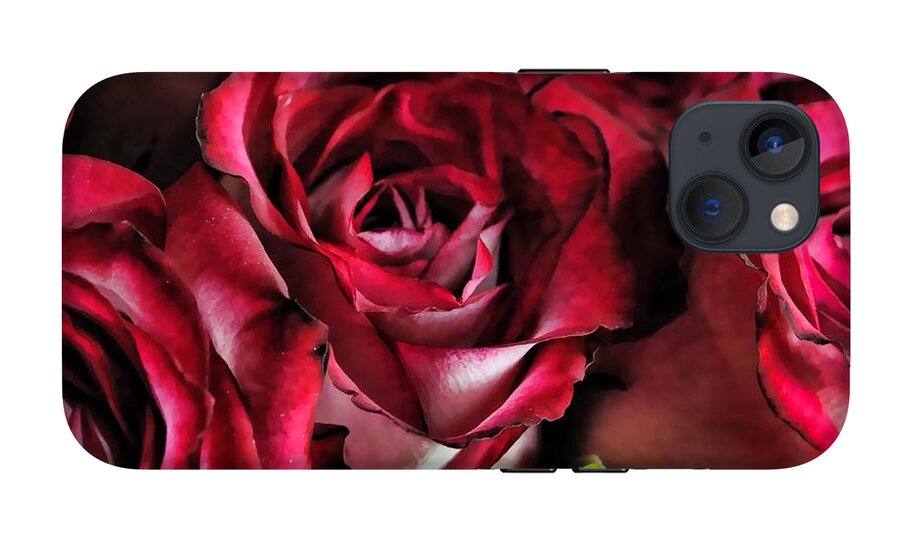 Red and White Rose Bouquet - Phone Case