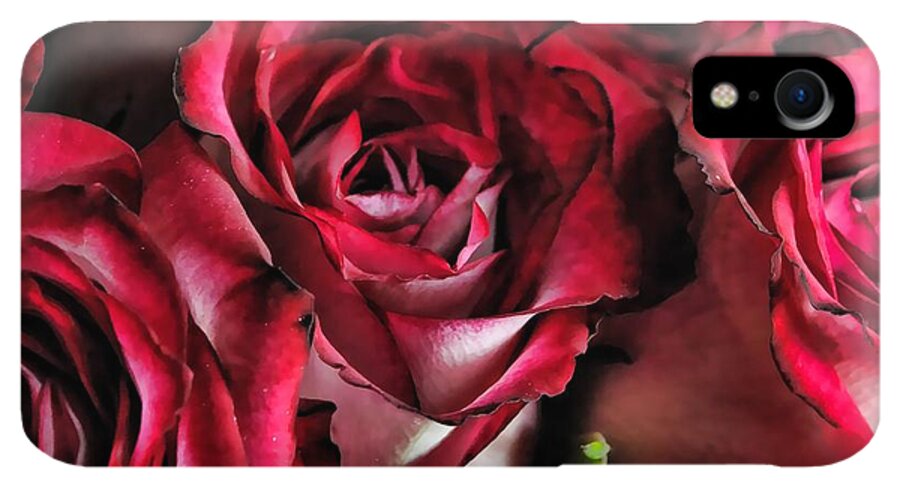 Red and White Rose Bouquet - Phone Case