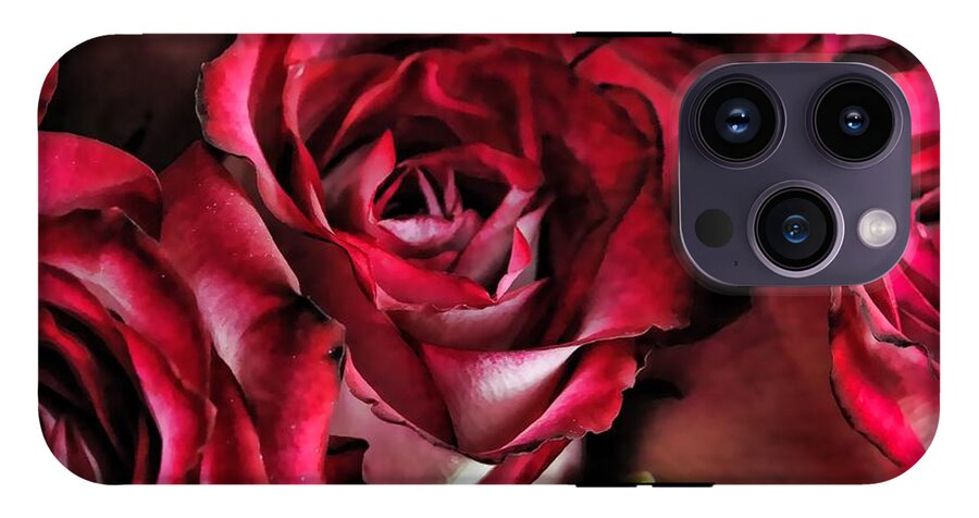 Red and White Rose Bouquet - Phone Case