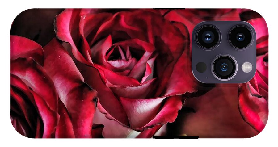 Red and White Rose Bouquet - Phone Case