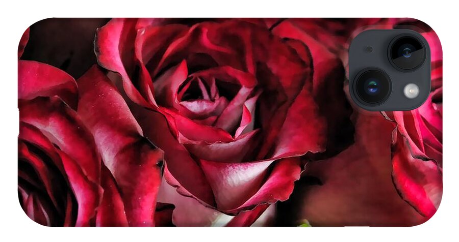 Red and White Rose Bouquet - Phone Case