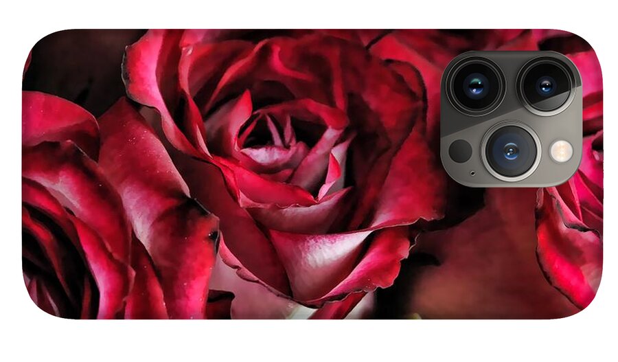 Red and White Rose Bouquet - Phone Case