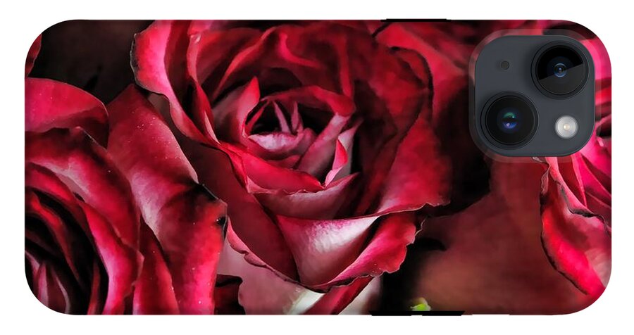 Red and White Rose Bouquet - Phone Case