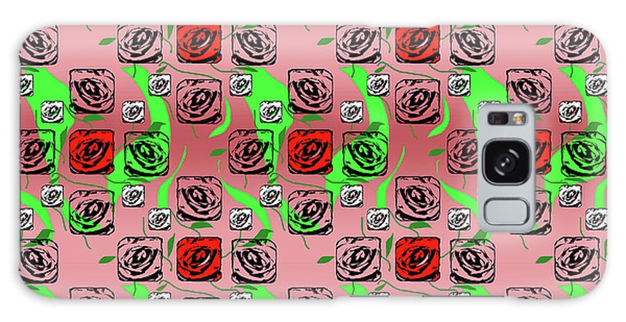 Red and White Roses Pattern On Pink - Phone Case