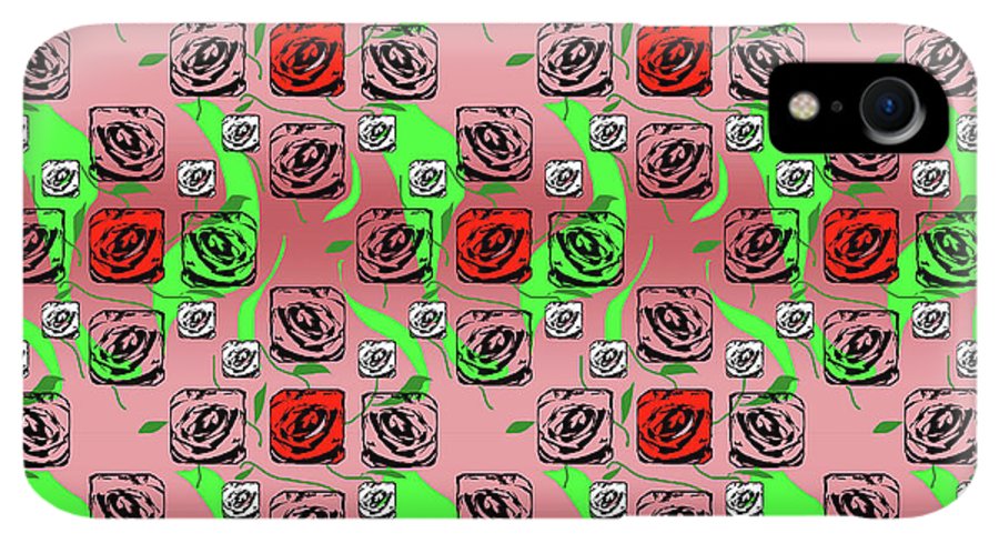 Red and White Roses Pattern On Pink - Phone Case