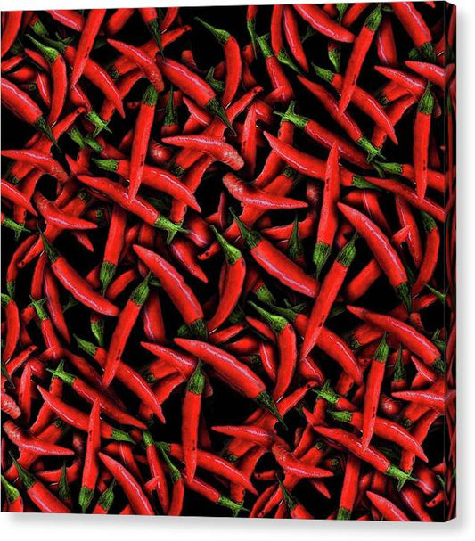 Red Chili Peppers Pattern - Canvas Print