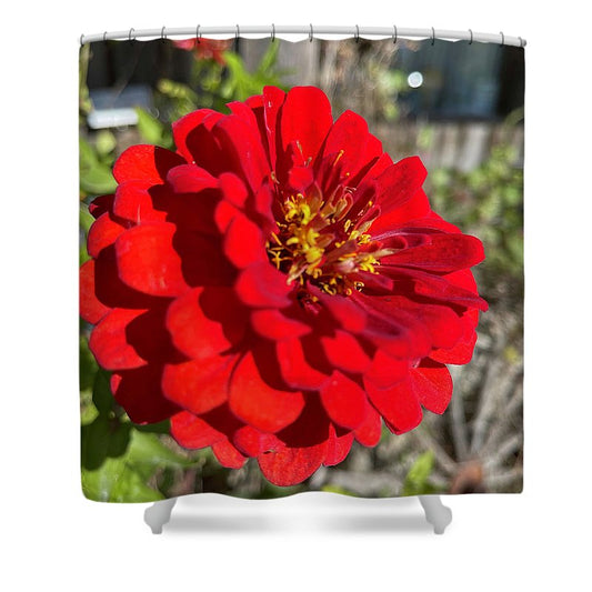 Red Flower In Autumn - Shower Curtain