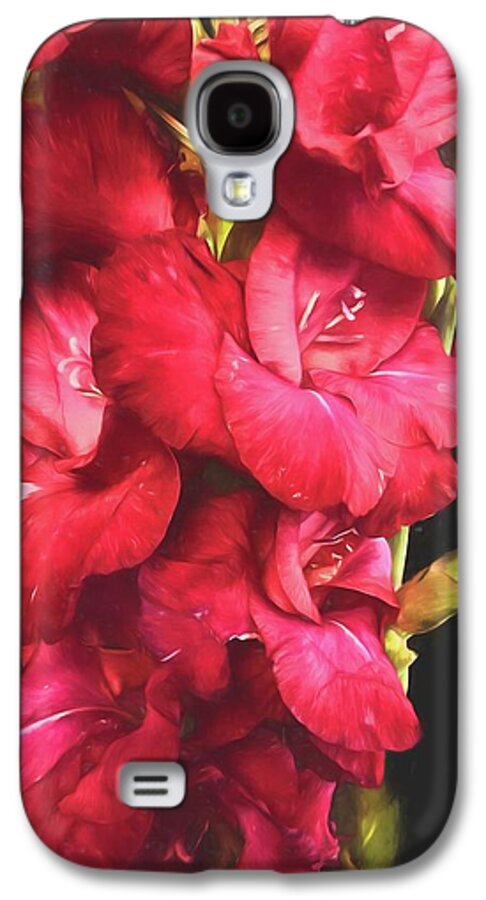 Red Gladiolas on Black - Phone Case