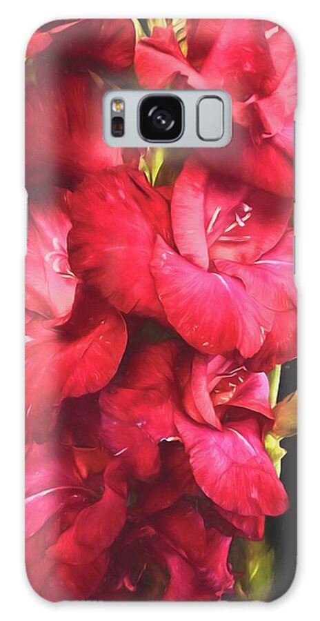 Red Gladiolas on Black - Phone Case