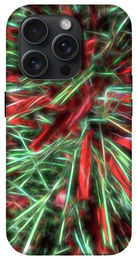 Red Green Christmas Garland Abstract - Phone Case