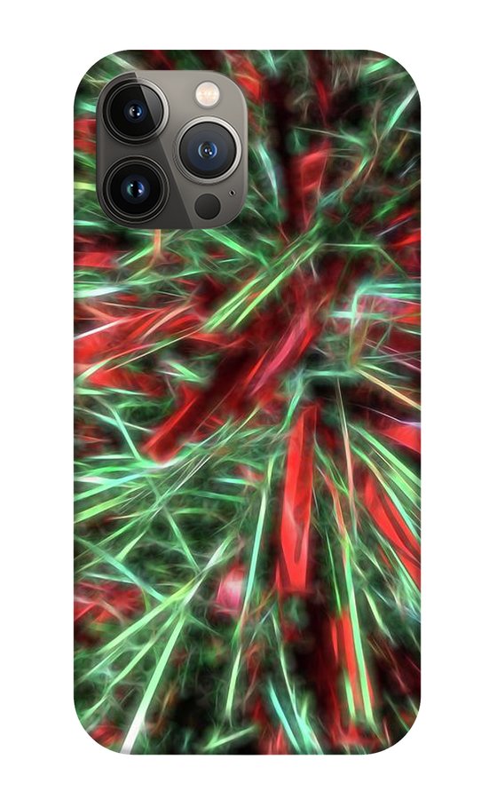 Red Green Christmas Garland Abstract - Phone Case