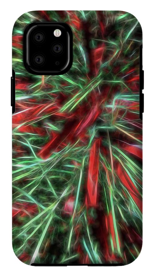 Red Green Christmas Garland Abstract - Phone Case
