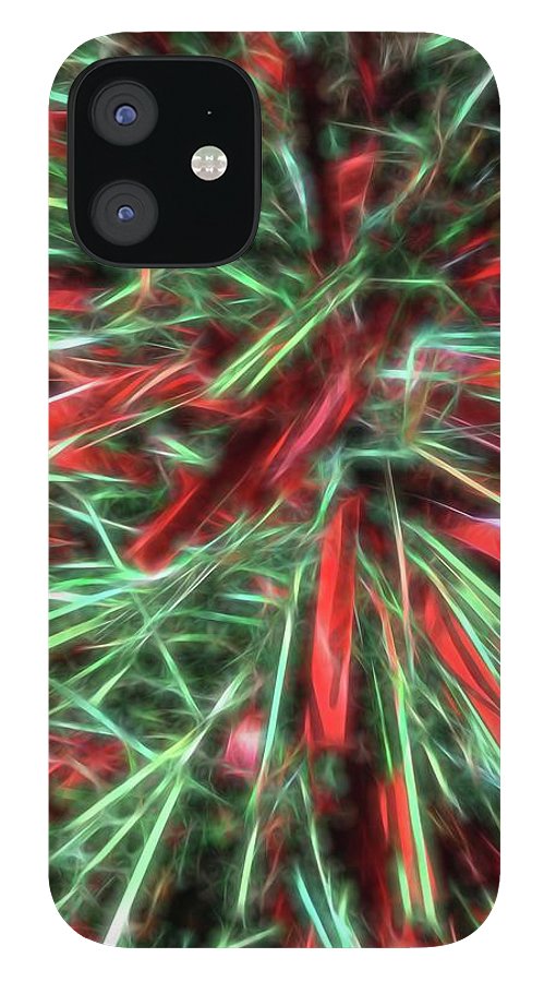Red Green Christmas Garland Abstract - Phone Case