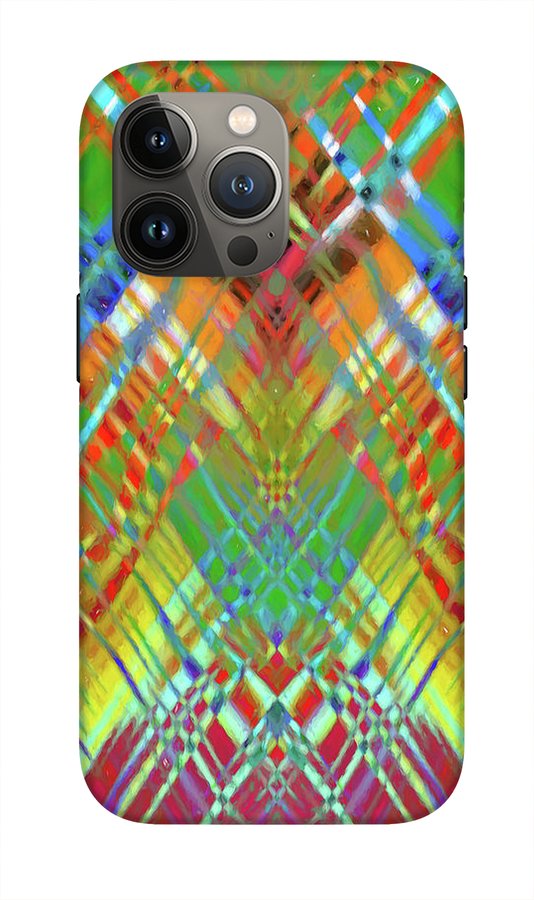 Red Green Freestyle Plaid - Phone Case