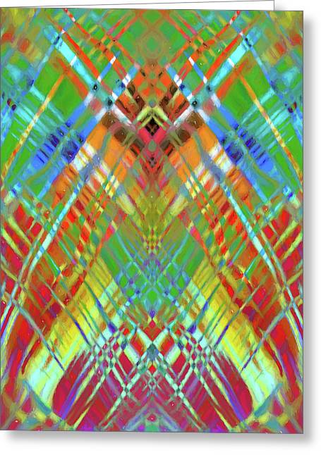Red Green Freestyle Plaid - Greeting Card