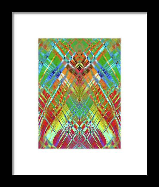 Red Green Freestyle Plaid - Framed Print