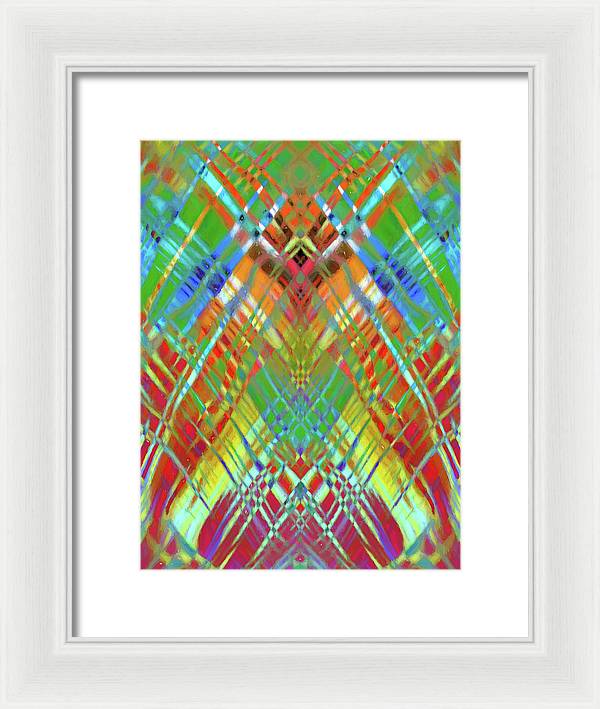 Red Green Freestyle Plaid - Framed Print