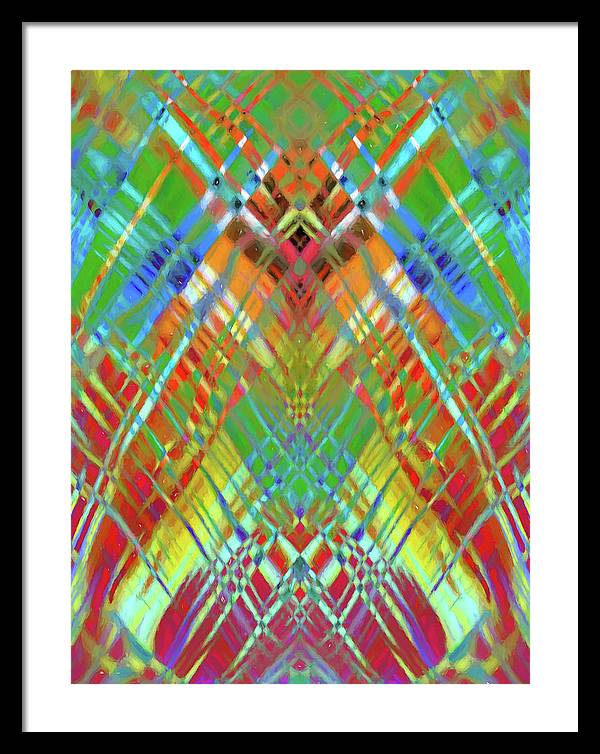 Red Green Freestyle Plaid - Framed Print