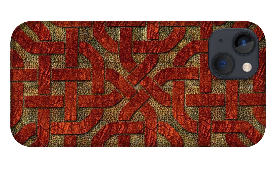 Red Leather Celtic Knot Square - Phone Case