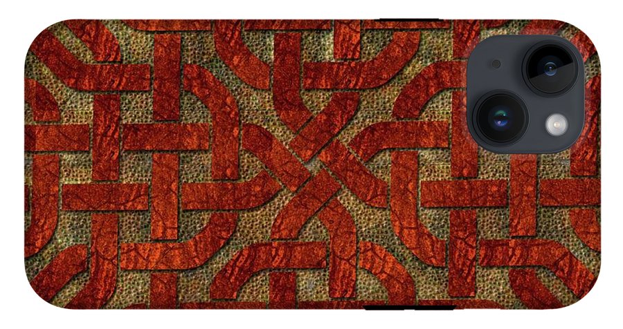 Red Leather Celtic Knot Square - Phone Case