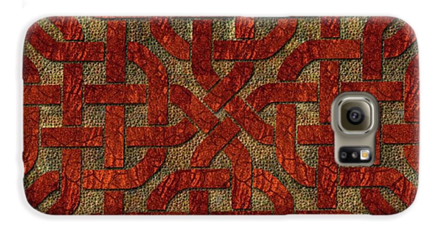 Red Leather Celtic Knot Square - Phone Case