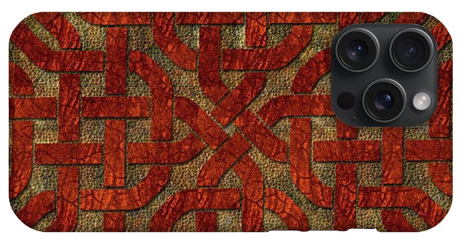 Red Leather Celtic Knot Square - Phone Case