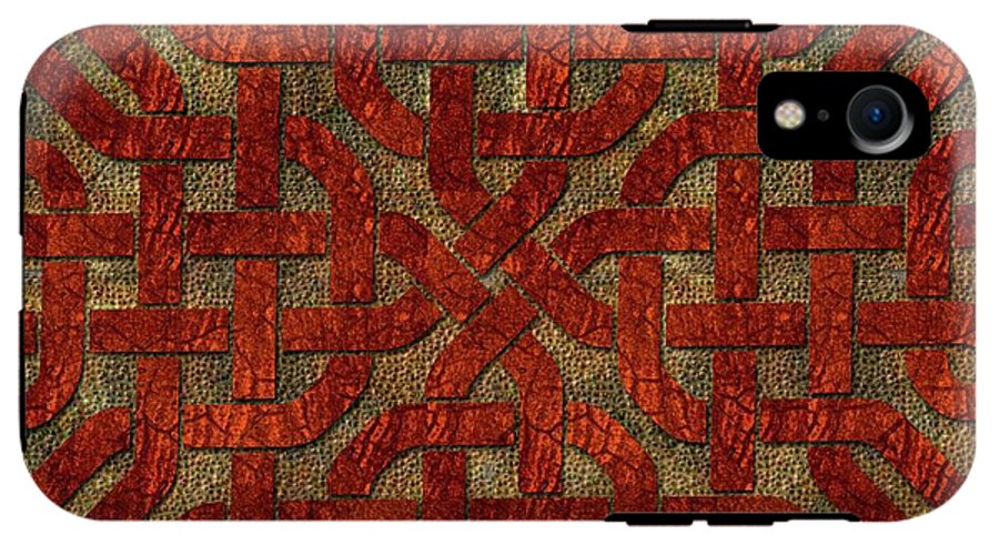 Red Leather Celtic Knot Square - Phone Case