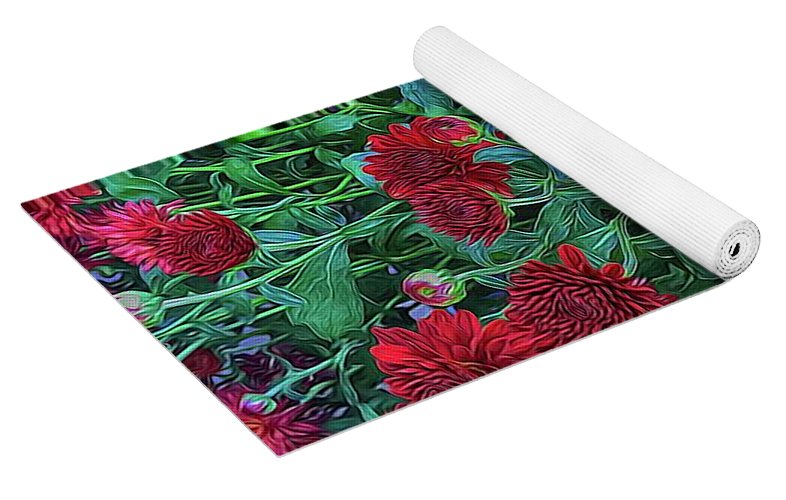 Red Mums - Yoga Mat