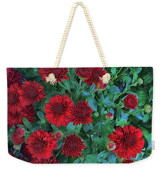 Red Mums - Weekender Tote Bag