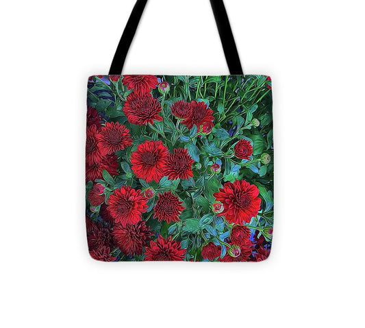 Red Mums - Tote Bag