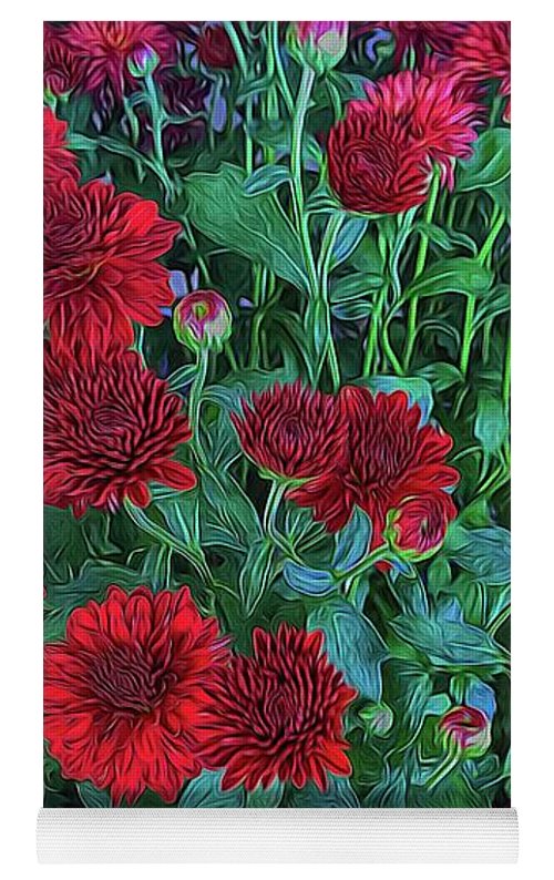 Red Mums - Yoga Mat