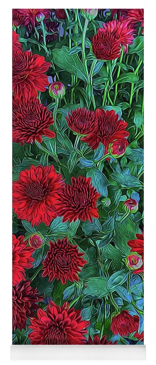 Red Mums - Yoga Mat
