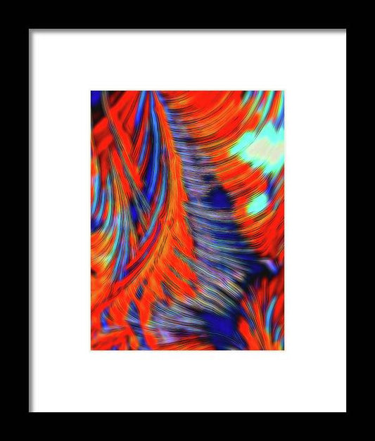 Red Orange Tie Dye Fractal Abstract - Framed Print