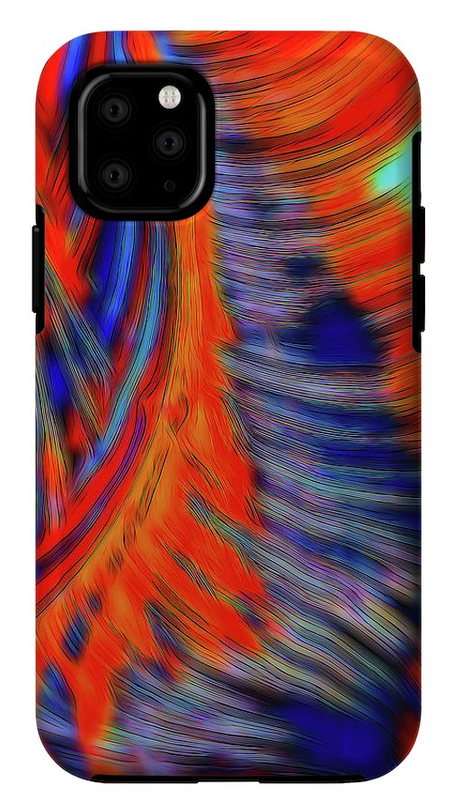 Red Orange Tie Dye Fractal Abstract - Phone Case
