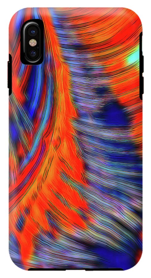 Red Orange Tie Dye Fractal Abstract - Phone Case