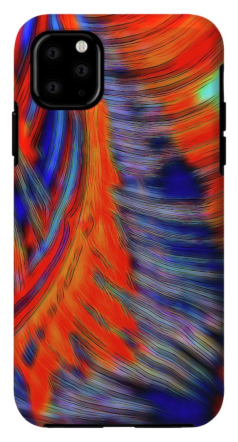 Red Orange Tie Dye Fractal Abstract - Phone Case