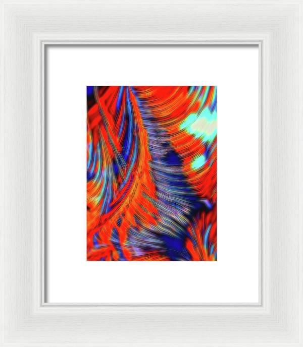 Red Orange Tie Dye Fractal Abstract - Framed Print