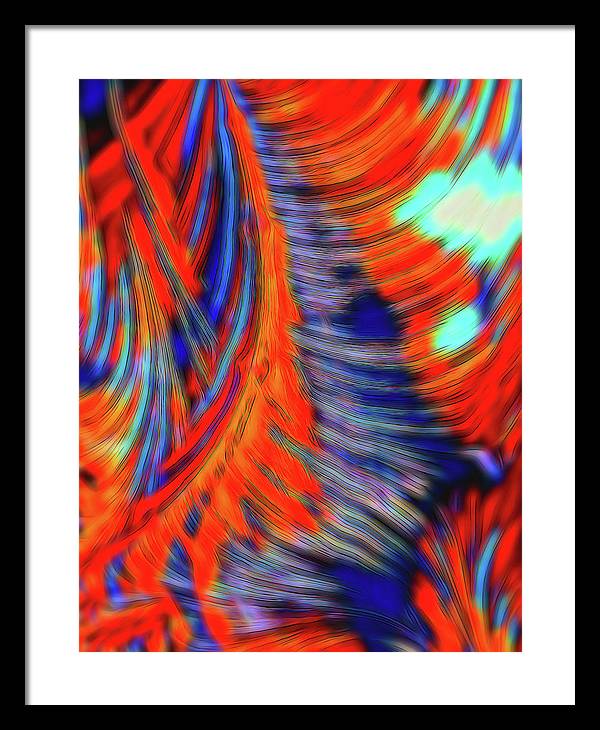Red Orange Tie Dye Fractal Abstract - Framed Print