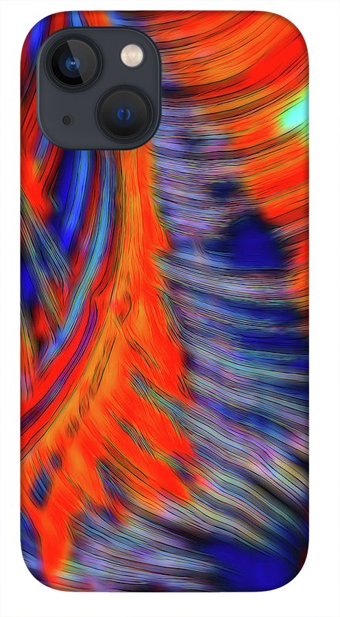 Red Orange Tie Dye Fractal Abstract - Phone Case