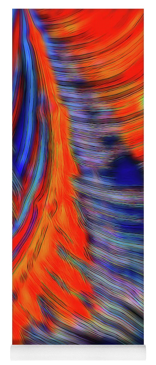 Red Orange Tie Dye Fractal Abstract - Yoga Mat