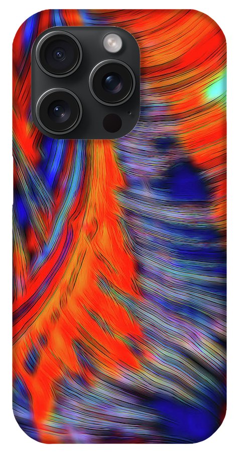 Red Orange Tie Dye Fractal Abstract - Phone Case