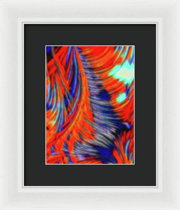 Red Orange Tie Dye Fractal Abstract - Framed Print