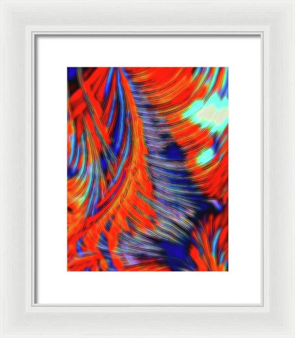 Red Orange Tie Dye Fractal Abstract - Framed Print