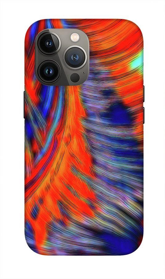 Red Orange Tie Dye Fractal Abstract - Phone Case